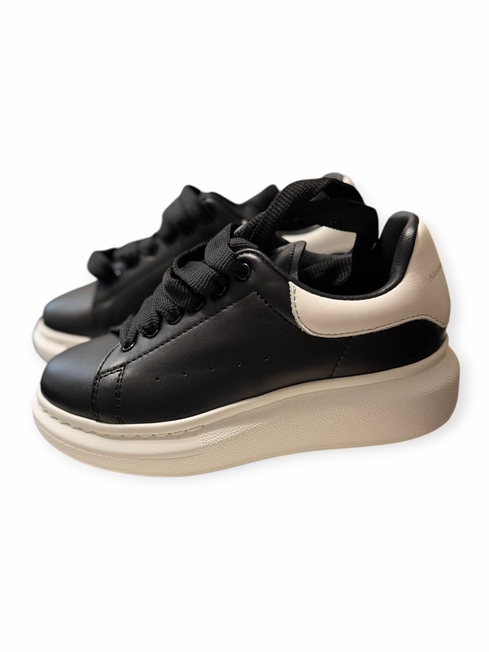Alexander McQueen Black and White Kids Platform Sneakers